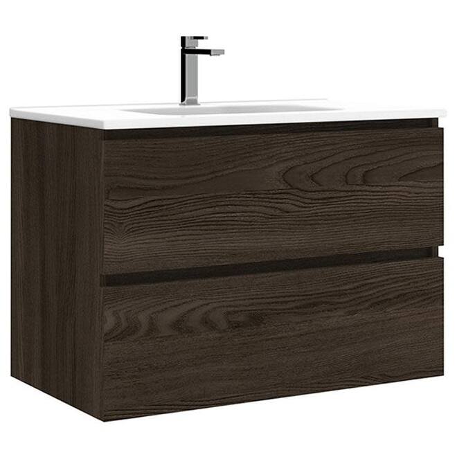 WS Bath Collections Flora C80 Flora 32" Wall Mounted Single Basin - Wenge