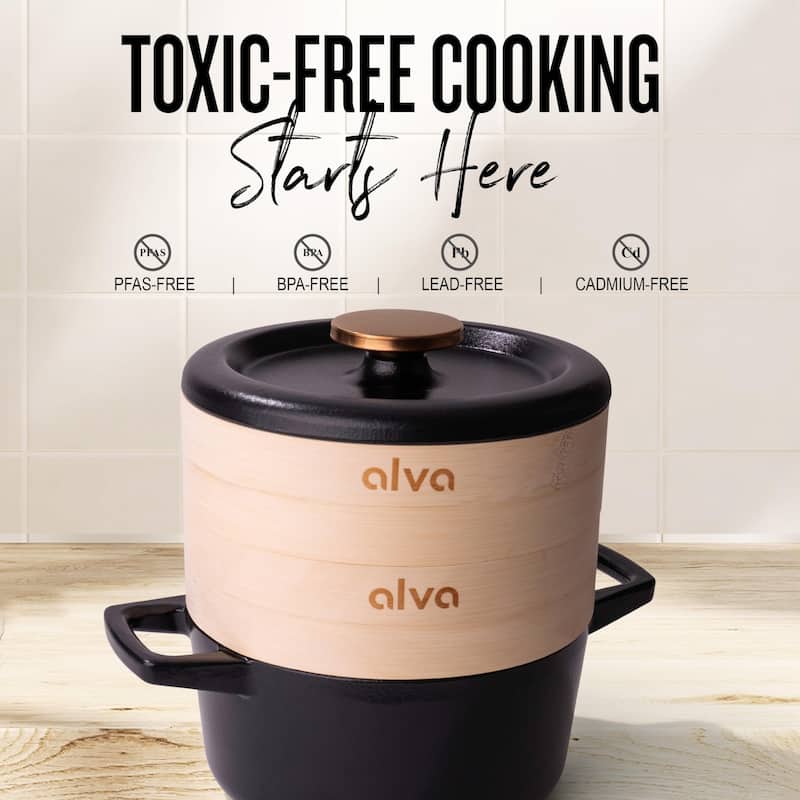 Alva Nori Enameled Cast Iron Dutch Oven w/ Lid Nonstick Enameled Pot