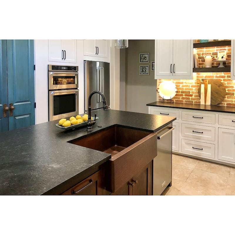 33-in Hammered Copper Apron Front Single Basin Kitchen Sink (KASDB33229)