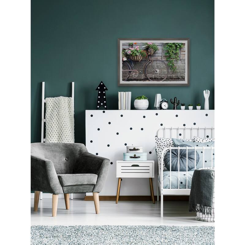 Bike Planter Framed Wall Art, Nature-Inspired Accent - Refreshing Botanical Touch for Your Walls