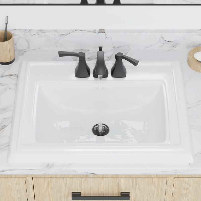 Karran Valera 23" Rectangular Top Mount Vitreous China Bathroom Sink in White