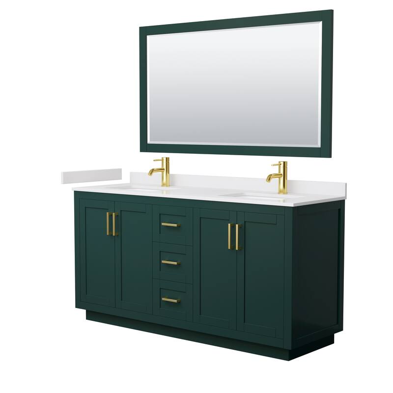 Miranda Bathroom Vanity Set, Cultured Marble Top, 58-Inch Mirror