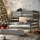 preview thumbnail 2 of 10, Elegant Twin over Full Bunk Bed with Twin Size Trundle