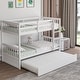 preview thumbnail 3 of 18, Costway Twin Over Twin Bunk Bed with Twin Trundle Solid Wood Frame - See Details