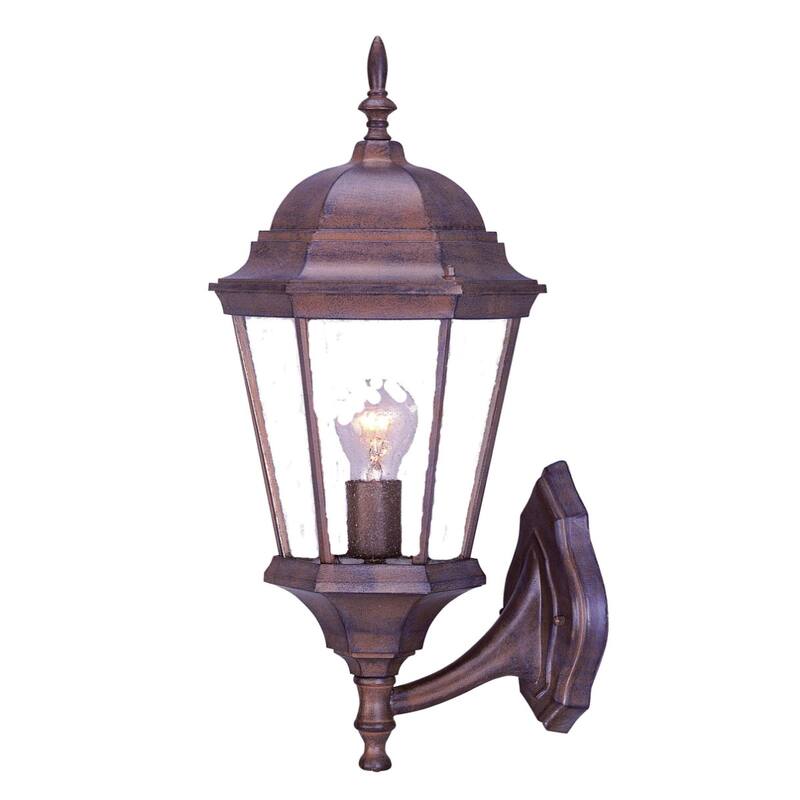 Aluminum Swing Arm Lantern Wall Light with Beveled Glass - 10” x 9” x 21.5” (D x W x H)