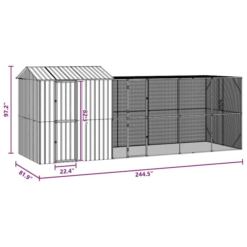 vidaXL Bird Cage Anthracite Galvanized steel