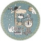 preview thumbnail 12 of 13, SAFAVIEH Carousel Kids Stojana Animal Rug 4' Round - Ivory/Blue - Round