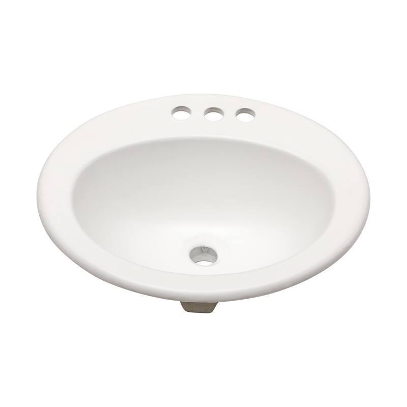Stain-Resistant Undermount Bathroom Sink - Elegant White Oval Ceramic with 1.75" Drain - 20in L