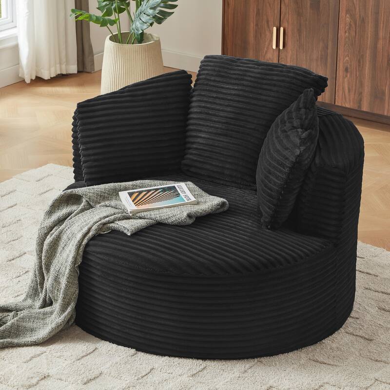 Modern Compressible Lounge Chair - Cushioned Backrest