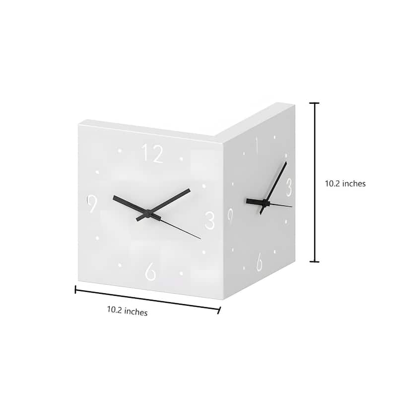 Nordic Square Modern Corner Wall Clock with Sensor Night Light Christmas Gifts
