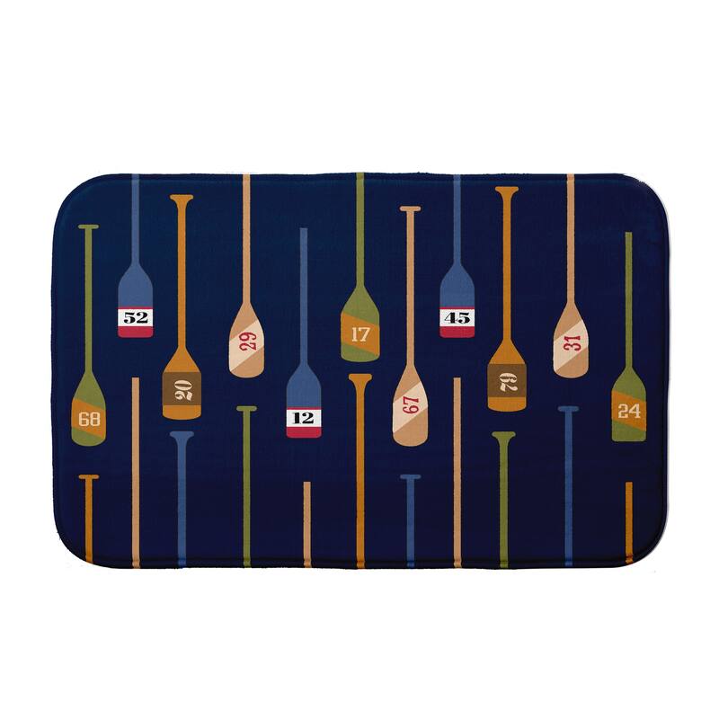 Oar Numbers Bath Mat - 17 x 24 - Navy