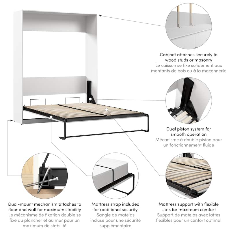 Claremont 65W SpaceSaving Queen Size Murphy Bed by Bestar On Sale Bed Bath & Beyond 39196230