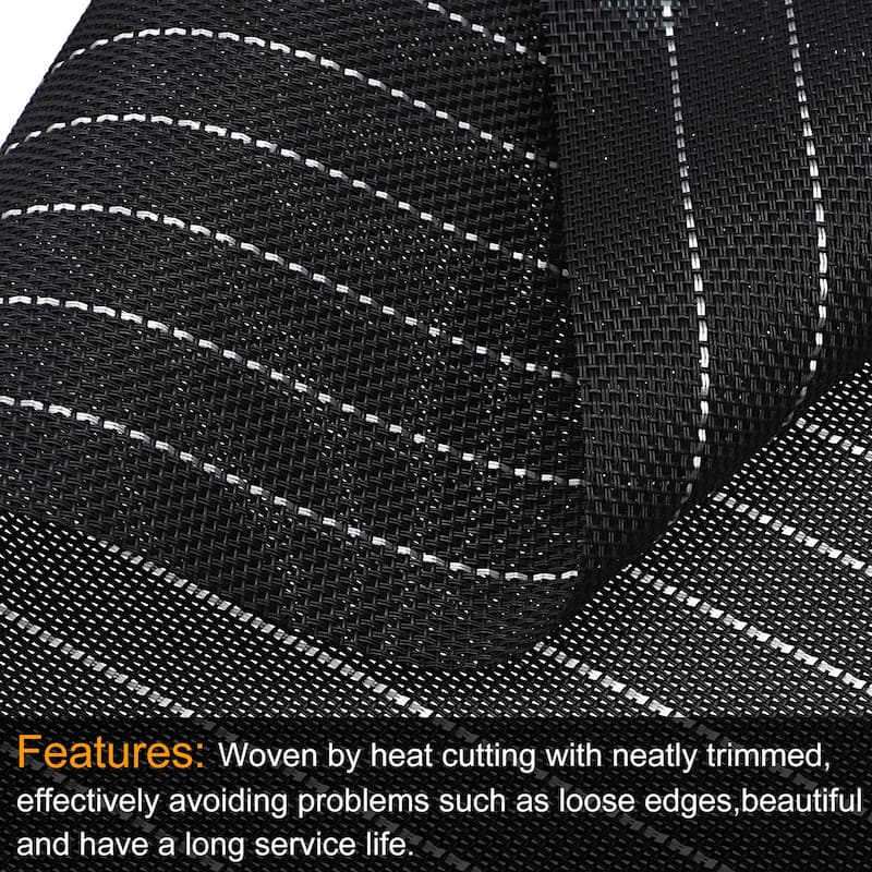 Place Mats, 450x300mm Table Mats Set of 4 PVC Washable Woven Placemat - Black