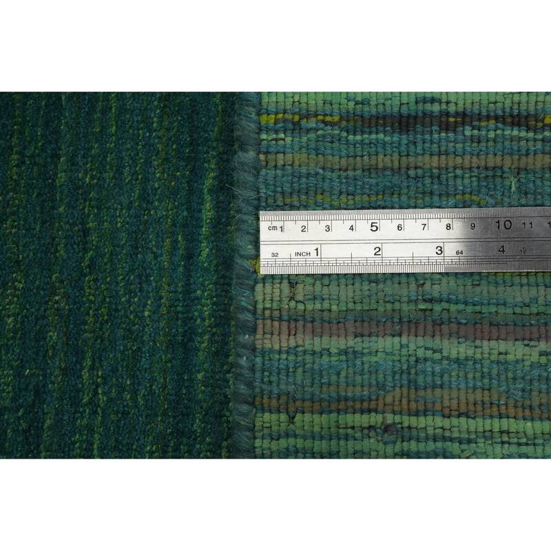 Hand Knotted Oriental 100% Wool Carpet Tribal Animal Pictorial Green Gabbeh Area Rug - 9' 10'' X 8' 1''