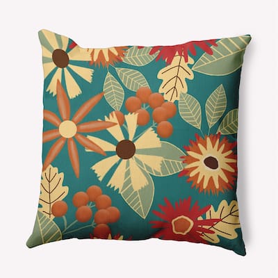 Fall Floral Indoor/Outdoor Throw Pillow