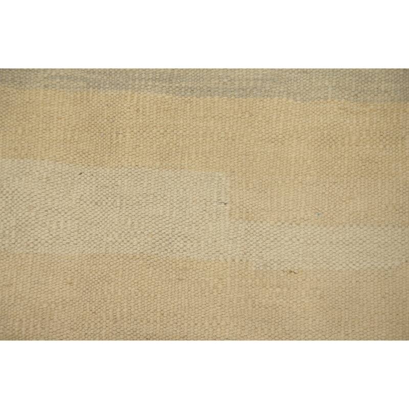 Hand Woven Oriental 100% Wool Carpet Southwestern Modern Beige & Ivories Kilim Area Rug - 4' 0'' X 2' 0''