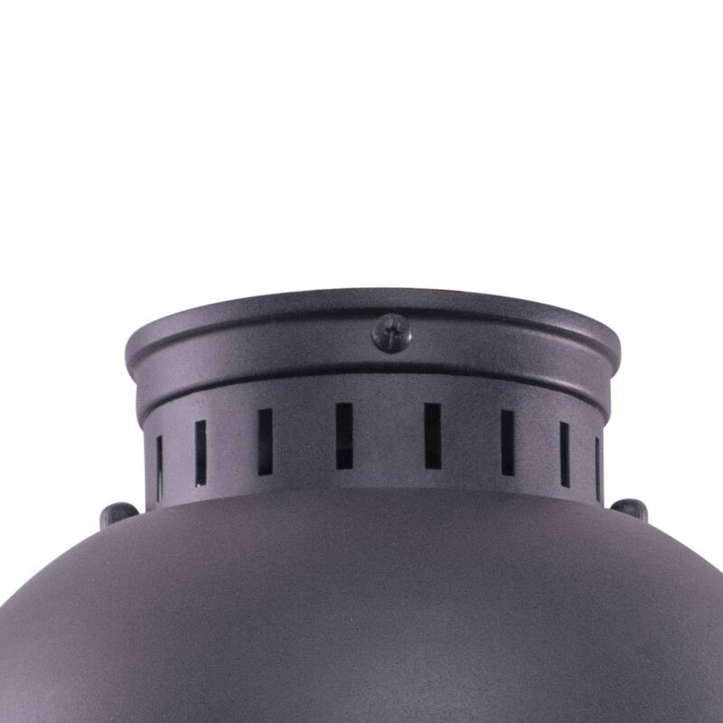 Harwich Gray Coastal Barn Dome Outdoor Flush Mount Ceiling Light Clear Glass - 10-in W x 7.75-in H x 10-in D