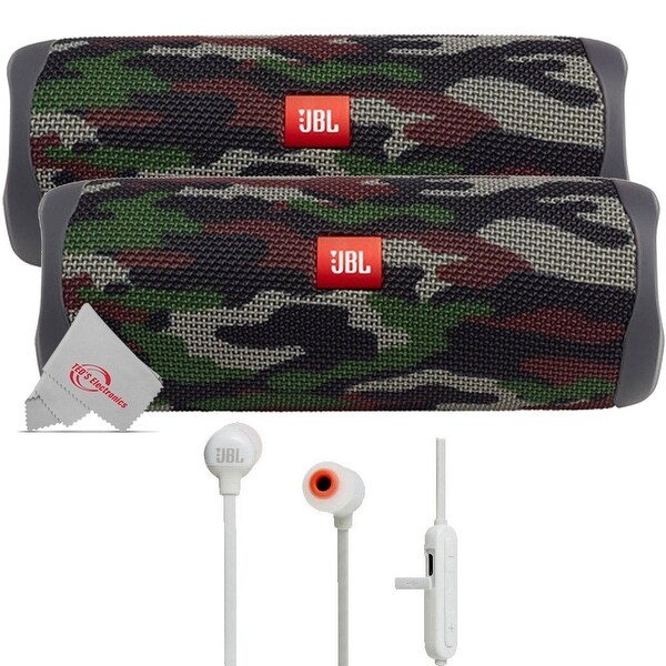 2 X JBL FLIP 5 Waterproof Portable Bluetooth Speaker - Squad + JBL Tune ...