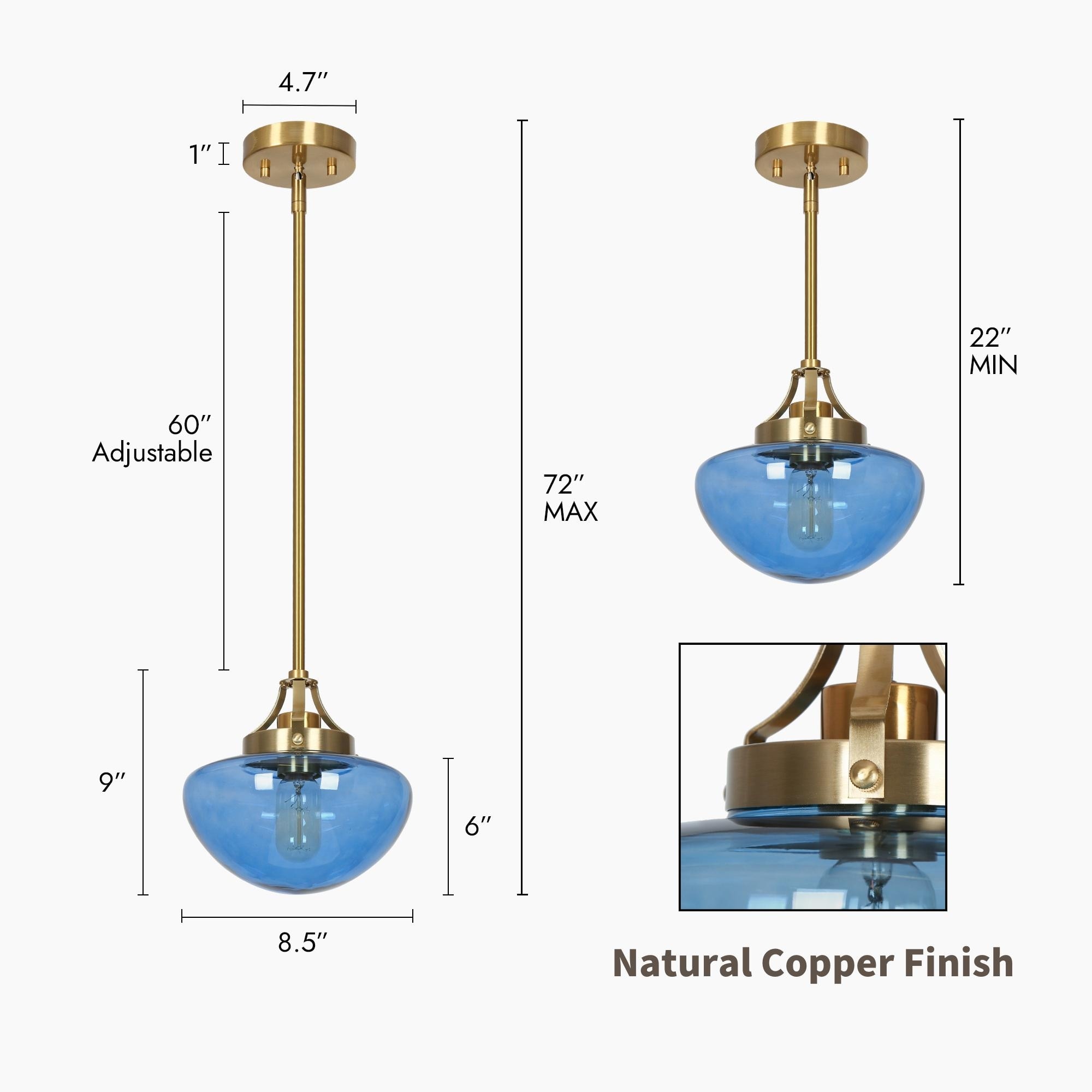 Navy Blue Pendant Lights For Kitchen Island Blue Handmade Glass Pendant  Light - 12.99\, image size:2000x2000