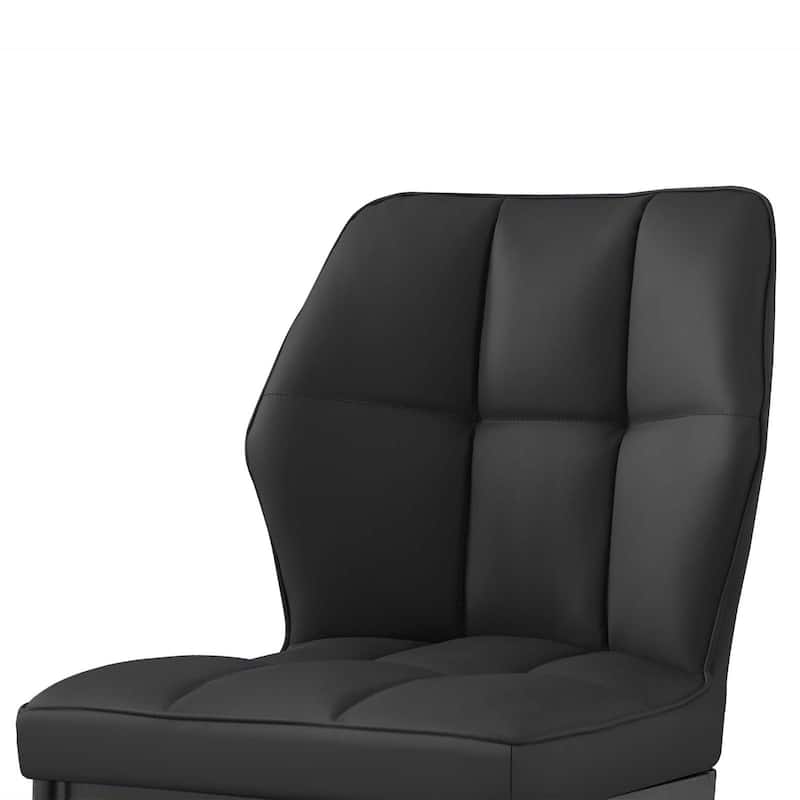 Checkered Faux Leather Upholstered Dining Chairs, Set of 2/4 - 33.7"H x 17.4"W x 17.4"D