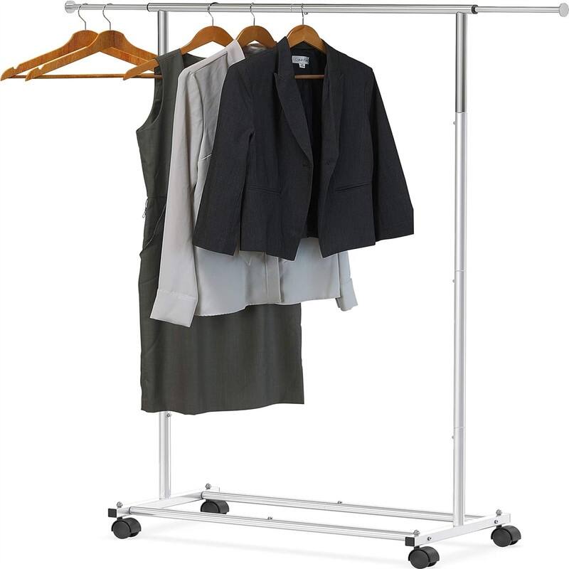 Standard Rod Garment Rack - 58.27"D x 30.51"W x 14.96"H - Sliver