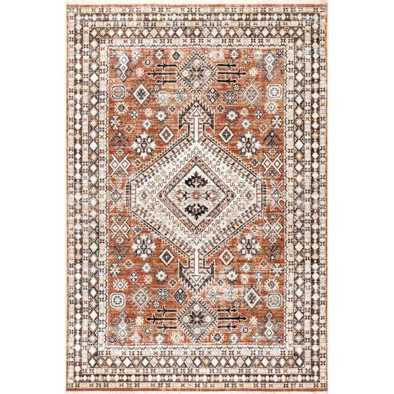 Nuloom Vanesa Transitional Medallion Fringe Area Rug