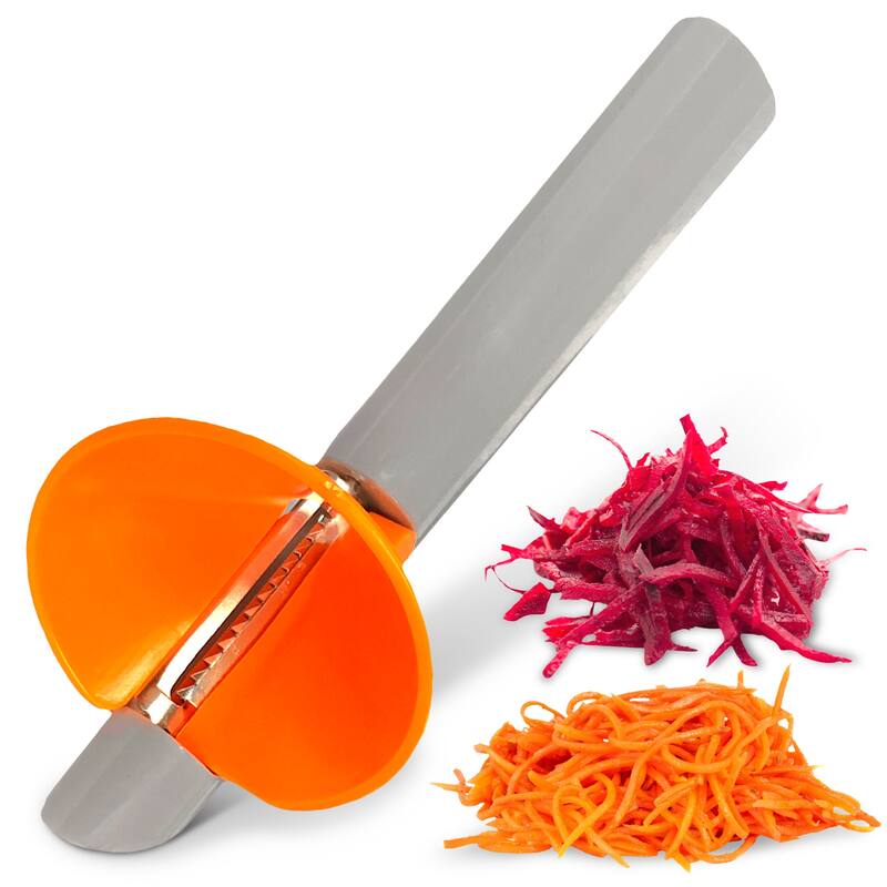 Cheer Collection Vegetable Peeler and Spiralizer - Orange