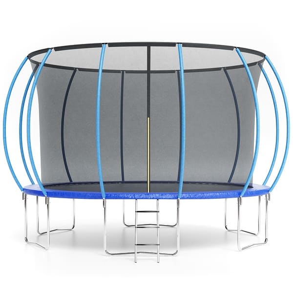slide 2 of 18, 16FT Trampoline, Recreational Trampolines with Enclosure Net and Ladder Blue