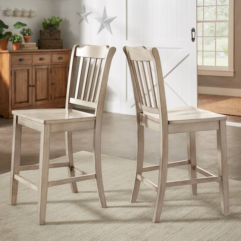 Eleanor Slat Back Wood Counter Chairs (Set of 2) by iNSPIRE Q Classic