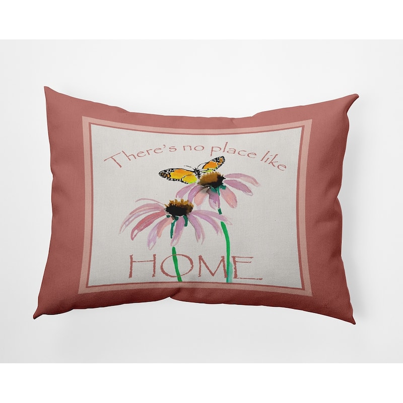 There's No Place Like Home Decorative Throw Pillow - Rusty Mauve - 14" x 20"