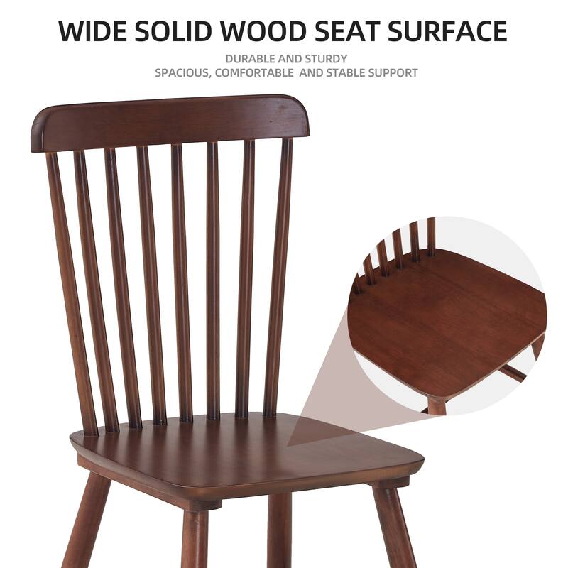 Modern Solid Wood Dining Chairs with Curved Backrests (Set of 4)