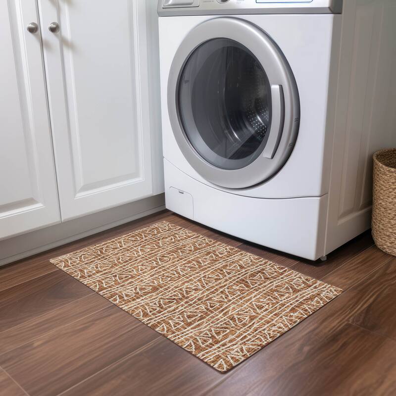 Machine Washable Indoor/ Outdoor Chantille Boho Morrocan Rug