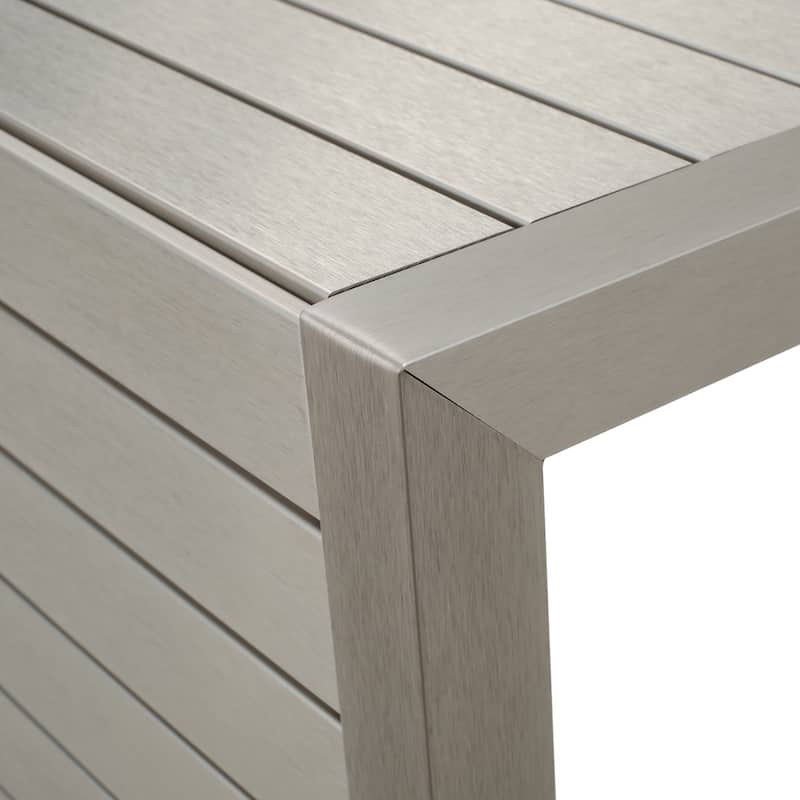 Cape Coral Outdoor Aluminum 3 Piece Chat Set with C Shaped Table by Christopher Knight Home