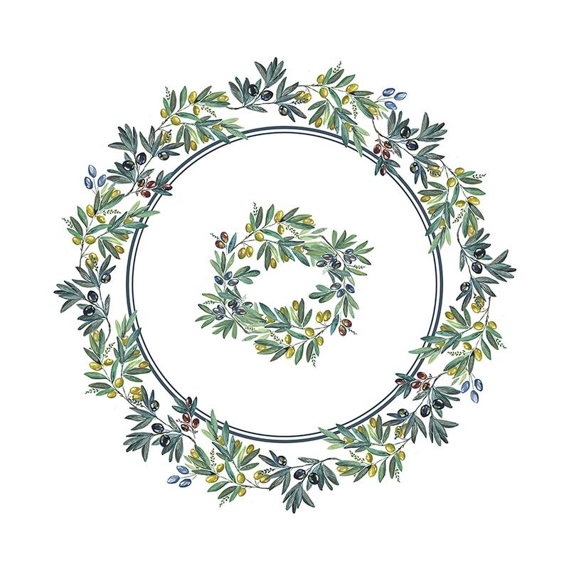 Laural Home Olive Grove 70 in Round Tablecloth