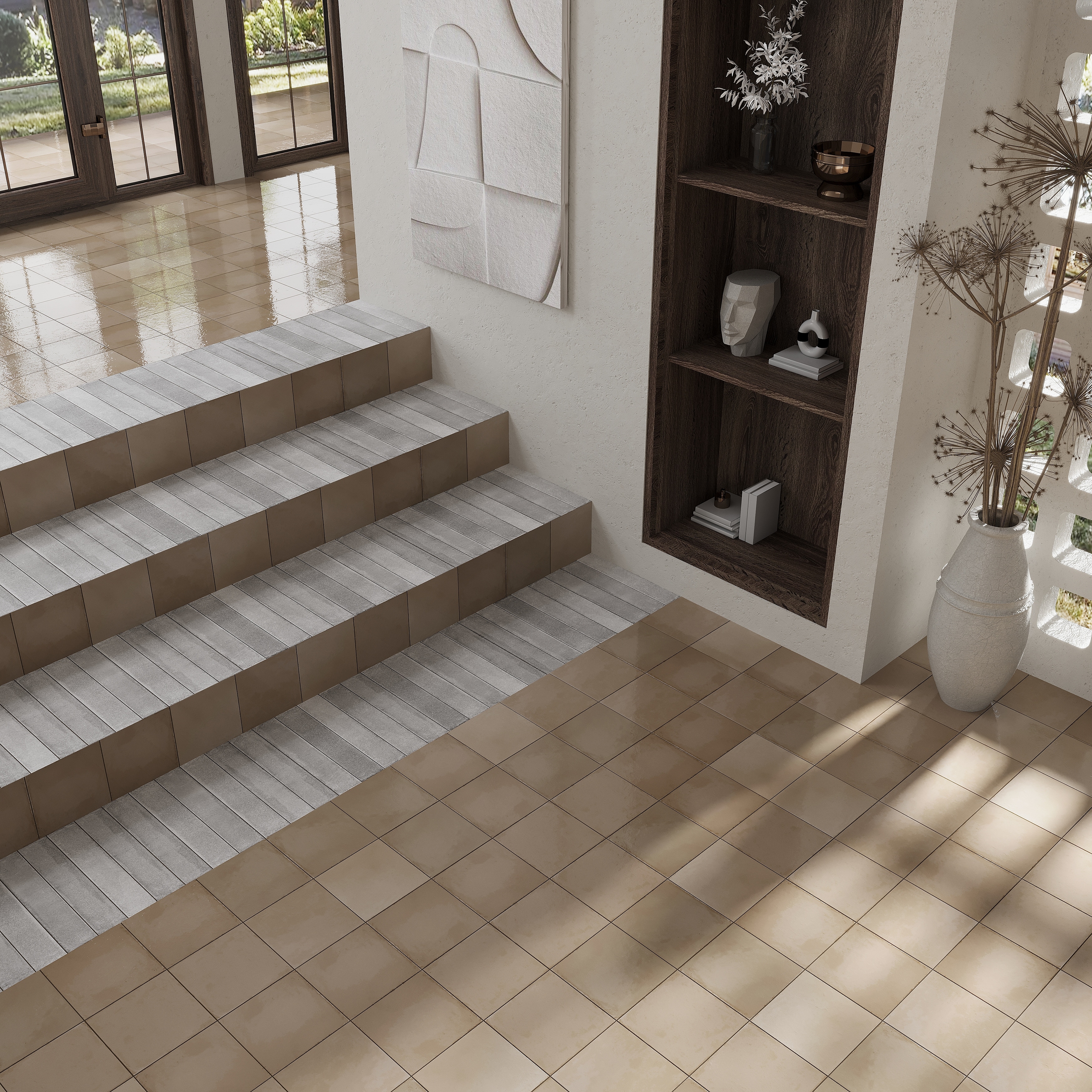 Cadence 8x8 Creamy Beige Porcelain Zellige Square Wall and Floor Tile (12.49 sq ft/case) - 29 Pack