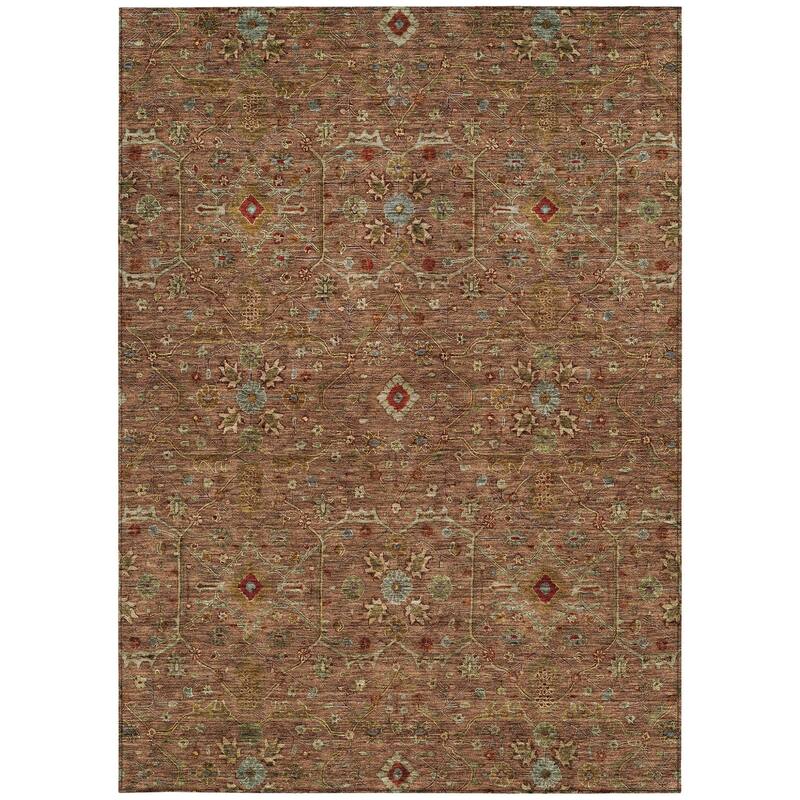 HomeRoots Floral Transitional Rectangle Outdoor Rug