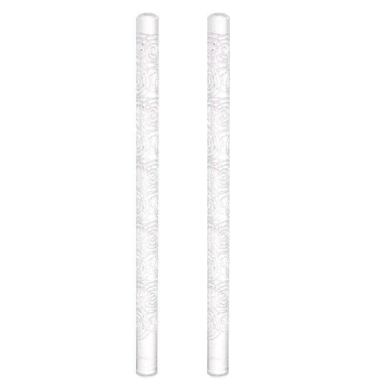 2pcs Acrylic Embossed Rolling Pin 16cm x 1cm Snail Pattern - Transparent