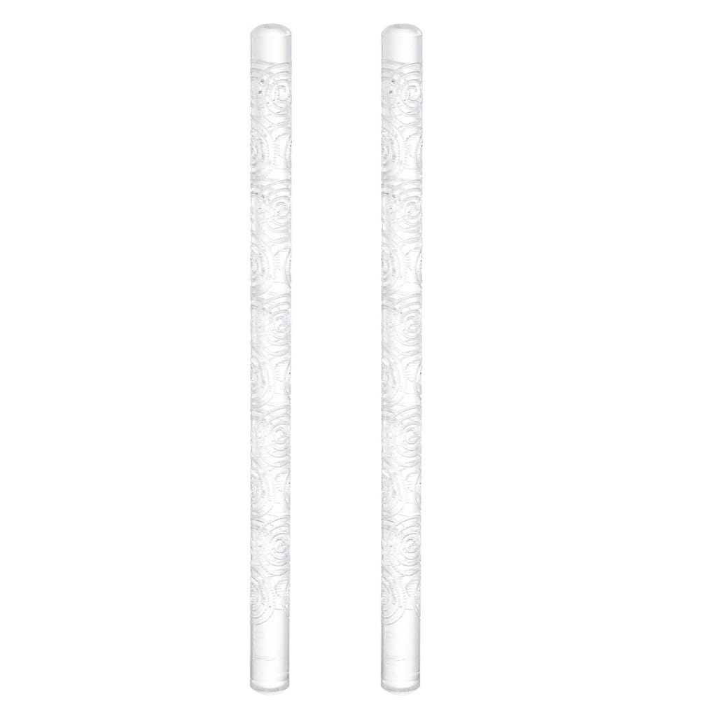 2pcs Acrylic Embossed Rolling Pin 16cm x 1cm Snail Pattern - Transparent