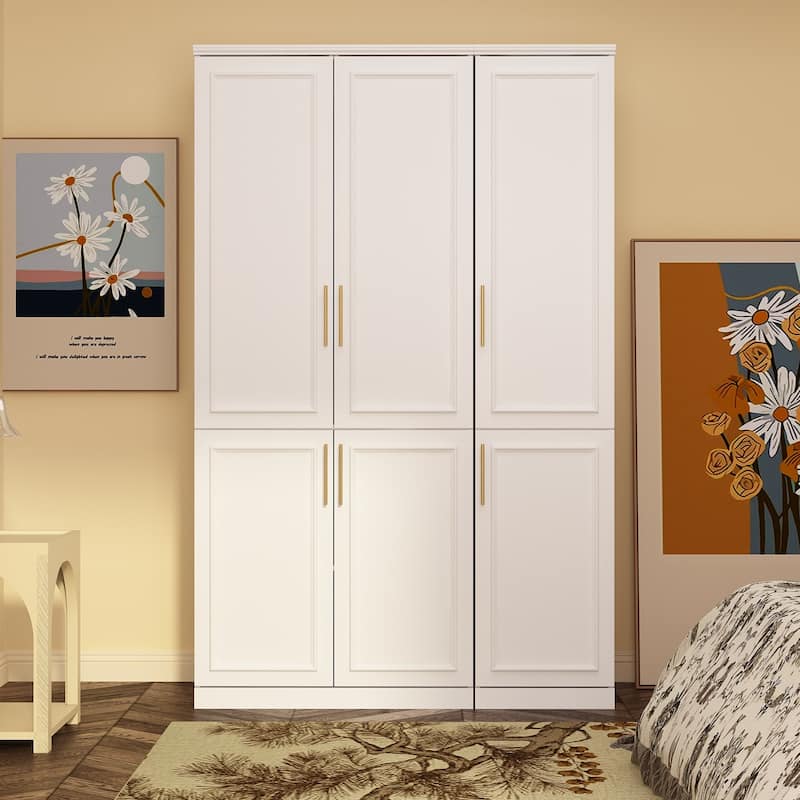 74.8"H Modular Armoire&Wardrobe Storage Closet Cabinet Organizer White