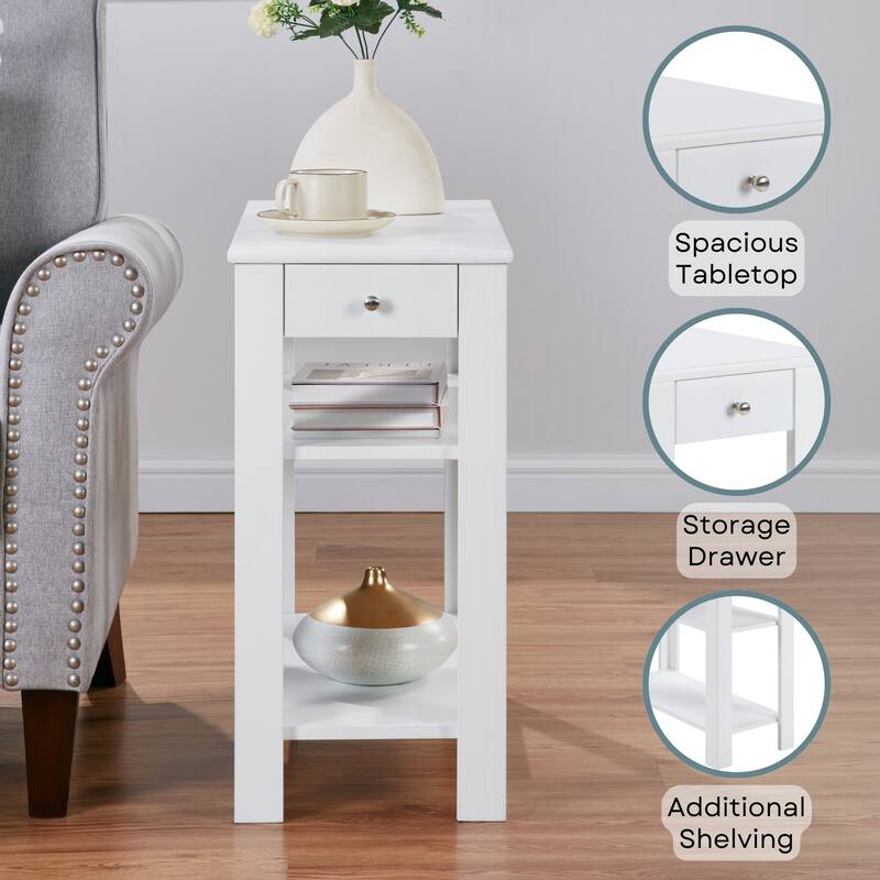 Convenience Concepts Designs2Go 1 Drawer Baja Chairside End Table with Shelves