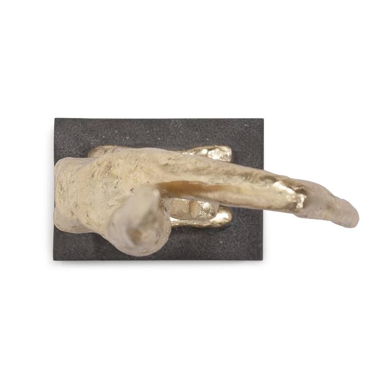 Allan Andrews Gold Resin Scorpion Yoga Pose Sculpture on Graphite Base - 16.5"H x 3.25"W x 6.5"D