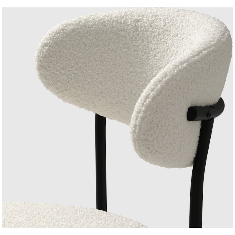 Bayville Mid-Century Curved Back Fabric Upholstered Metal Dining Chair (Set of 2)
