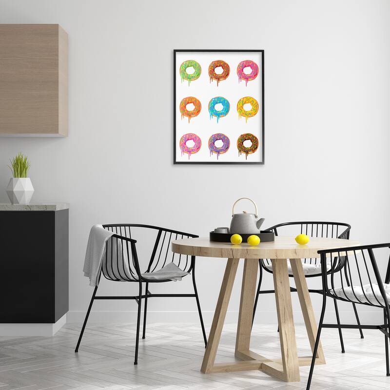 Stupell Bright Donut Rows Framed Giclee Art Design By Marcus Prime