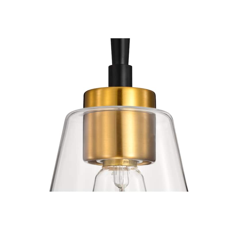 Briarwood 5.9 in. 1-Light Pendant with Clear Cone Glass Shade