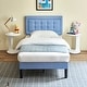 preview thumbnail 53 of 58, VECELO Tufted Upholstered Kids Bed with Adjustable Headboard,Twin Size Bed Set of 2