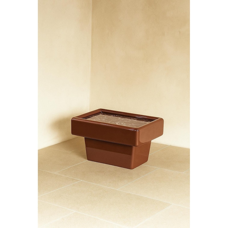 Gattis Home High Glossy Marble End Table
