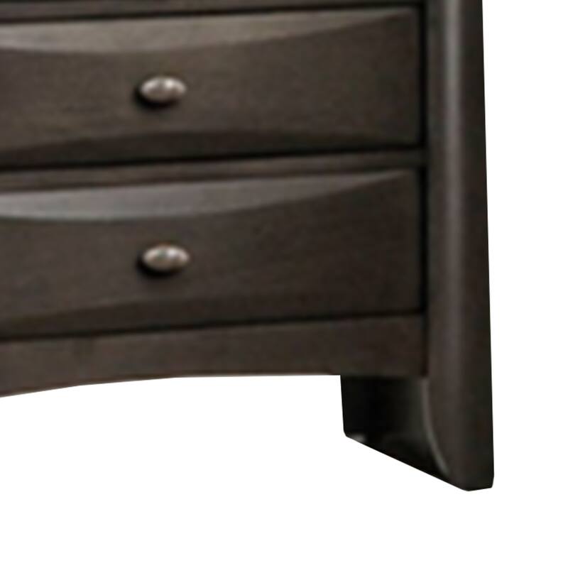 Gray/Nickel 3 Drawer 25.5 in. W Nightstand with Sturdy Knob Pulls