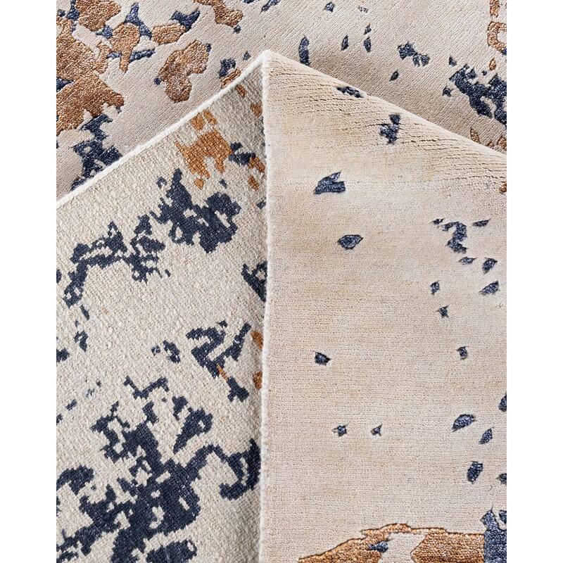 Modern One-of-a-Kind Hand-Knotted Area Rug, Beige - 8' 2" x 10' 1"