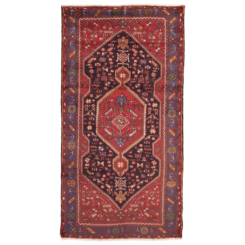 ECARPETGALLERY Hand-knotted Anadol Black, Red Wool Rug - 4'6 x 8'8