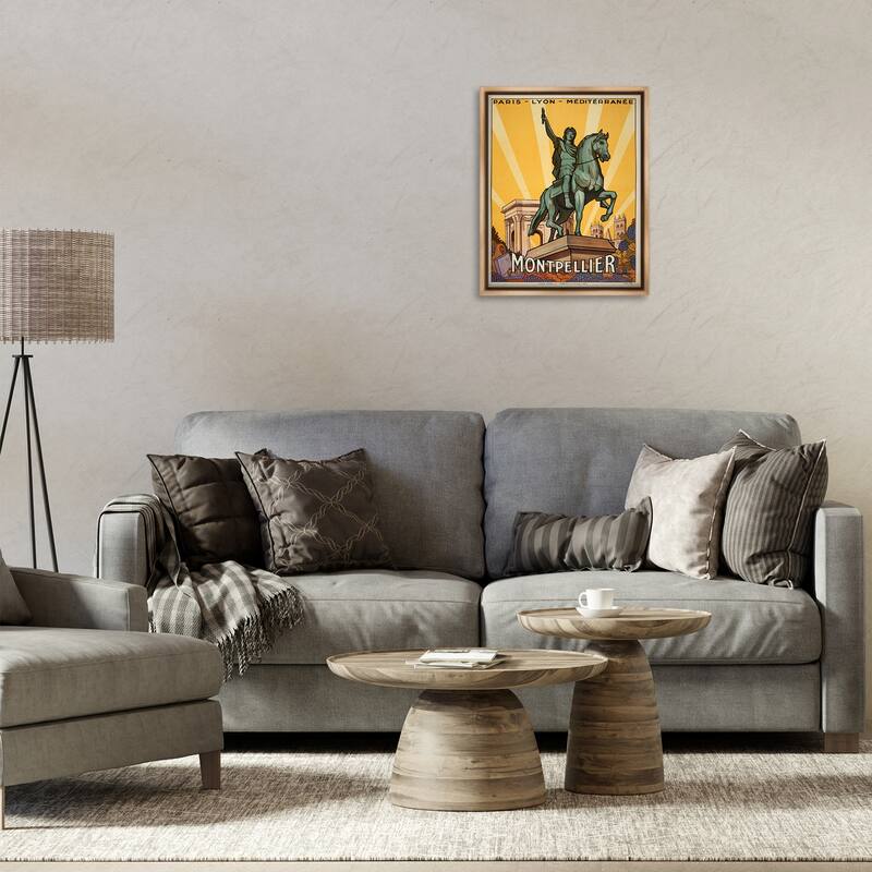 Stupell Montpellier Vintage Advertisement Framed Floater Canvas Wall Art Design By Marcus Jules